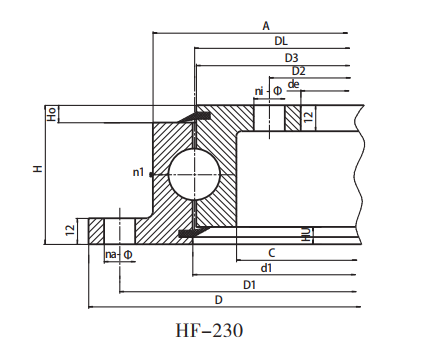 H-230.20.0844 Cojinete giratorio de tipo ligero sin dientes para máquina de llenado / maquinaria de enlatado